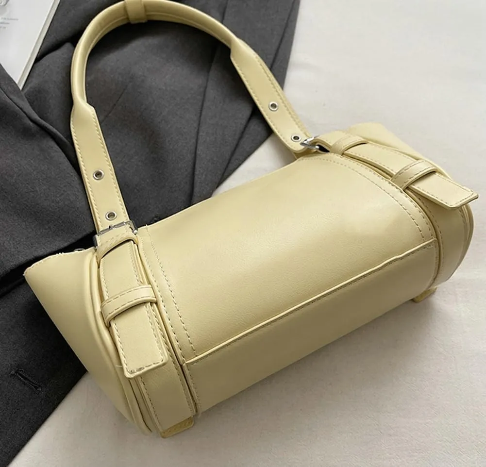 Women's Vegan Shoulder Bag Y2K Fashion Underarm Purse Buckle Belt Satchel Tote Top Handle Crossbody Bag 2025