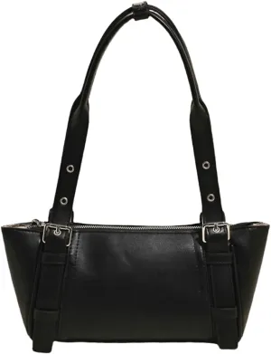 Women's Vegan Shoulder Bag Y2K Fashion Underarm Purse Buckle Belt Satchel Tote Top Handle Crossbody Bag 2025