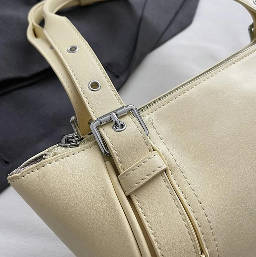 Women's Vegan Shoulder Bag Y2K Fashion Underarm Purse Buckle Belt Satchel Tote Top Handle Crossbody Bag 2025