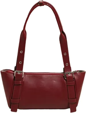 Women's Vegan Shoulder Bag Y2K Fashion Underarm Purse Buckle Belt Satchel Tote Top Handle Crossbody Bag 2025