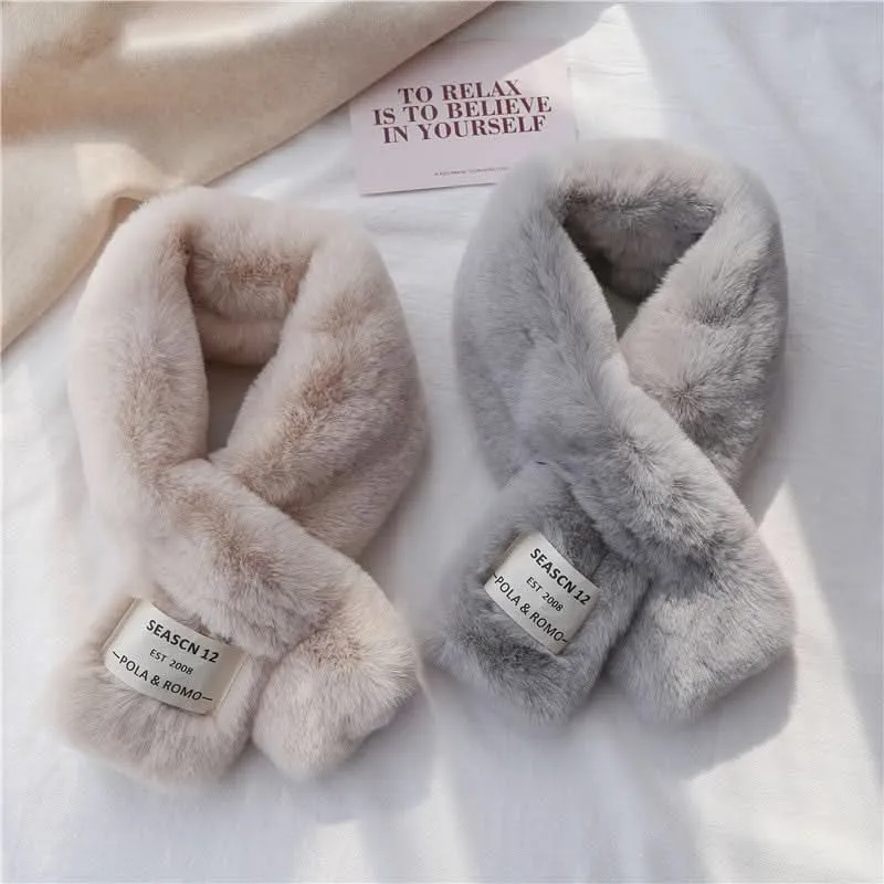 Women's Winter Fur Scarf – Korean Style Neck Warmer