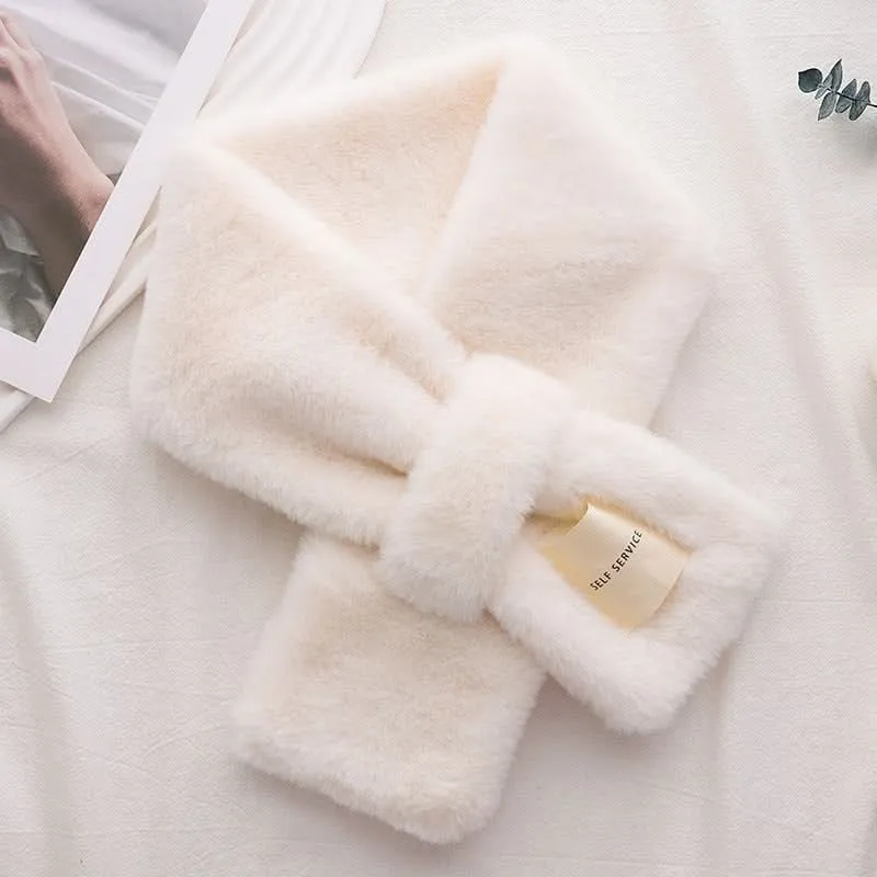 Women's Winter Fur Scarf – Korean Style Neck Warmer