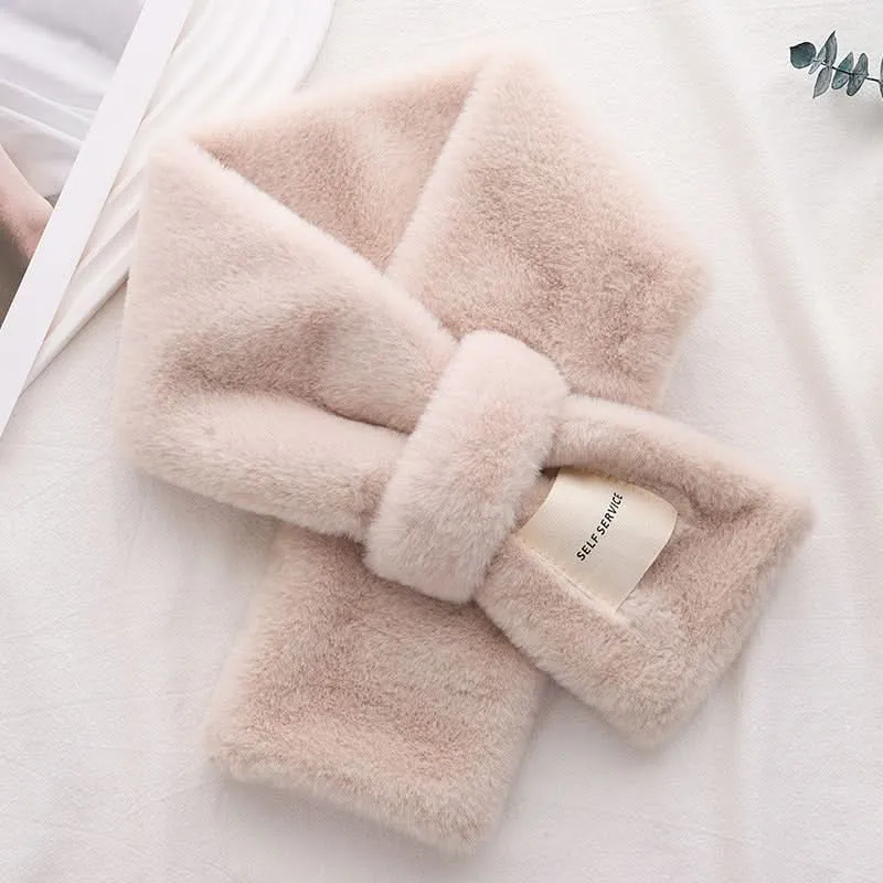 Women's Winter Fur Scarf – Korean Style Neck Warmer