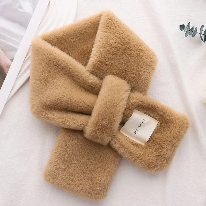 Women's Winter Fur Scarf – Korean Style Neck Warmer