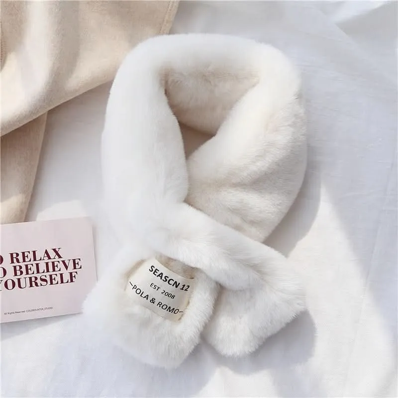 Women's Winter Fur Scarf – Korean Style Neck Warmer