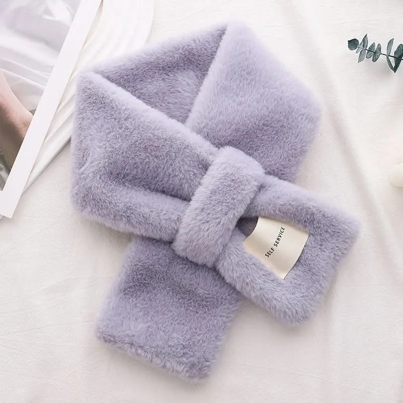Women's Winter Fur Scarf – Korean Style Neck Warmer