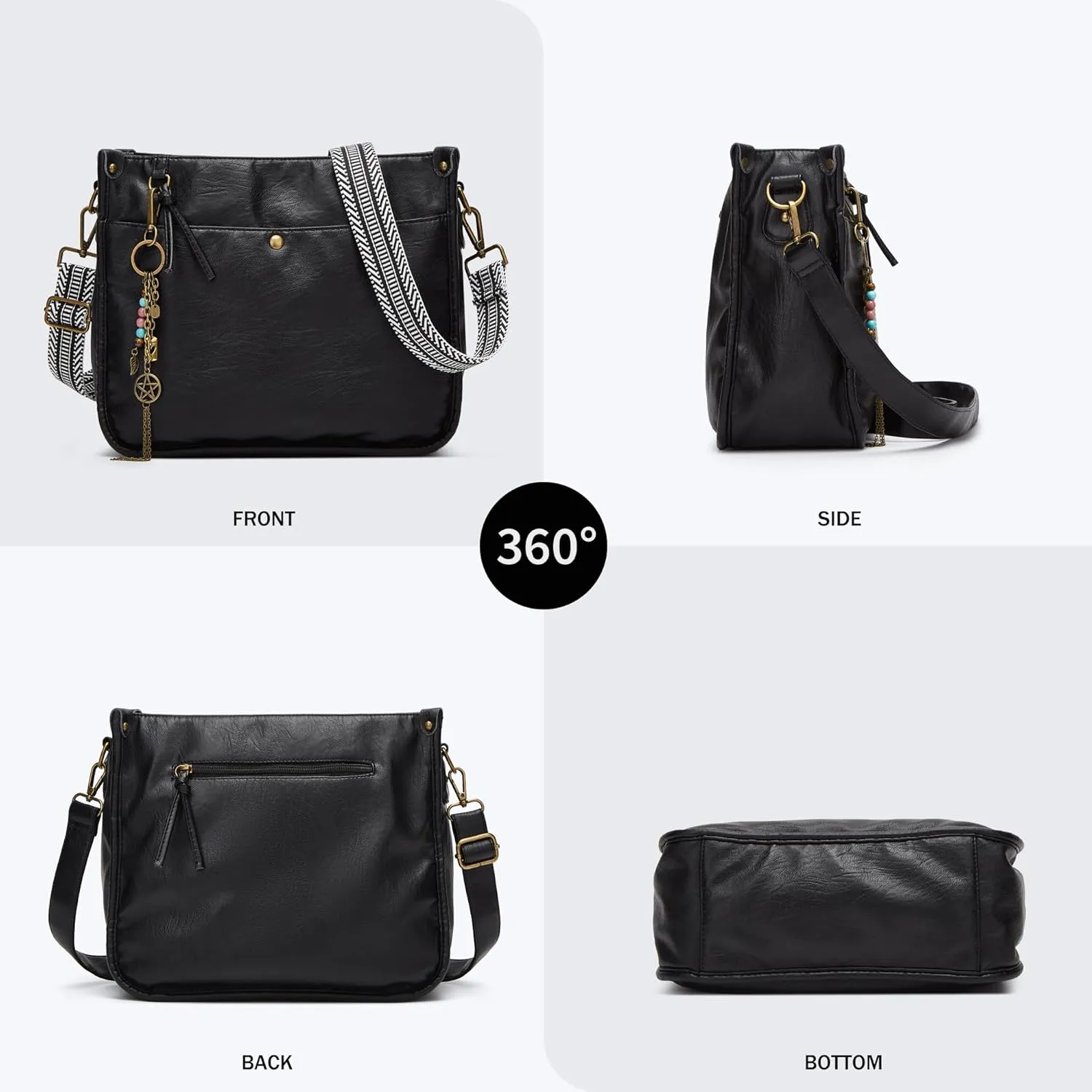 Worldlyda Crossbody Bags for Women Soft Trendy Vegan Leather Shoulder Handbags and Purses for Women Tote Hobo Satchel