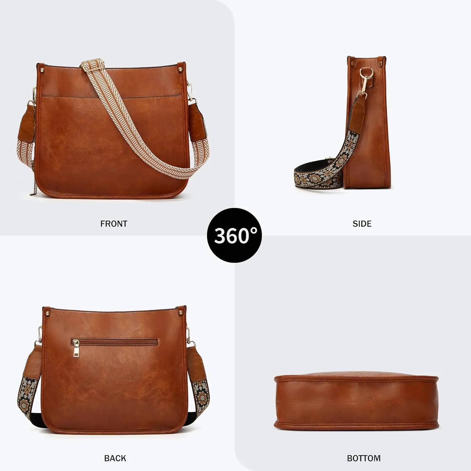 Worldlyda Crossbody Bags for Women Soft Trendy Vegan Leather Shoulder Handbags and Purses for Women Tote Hobo Satchel