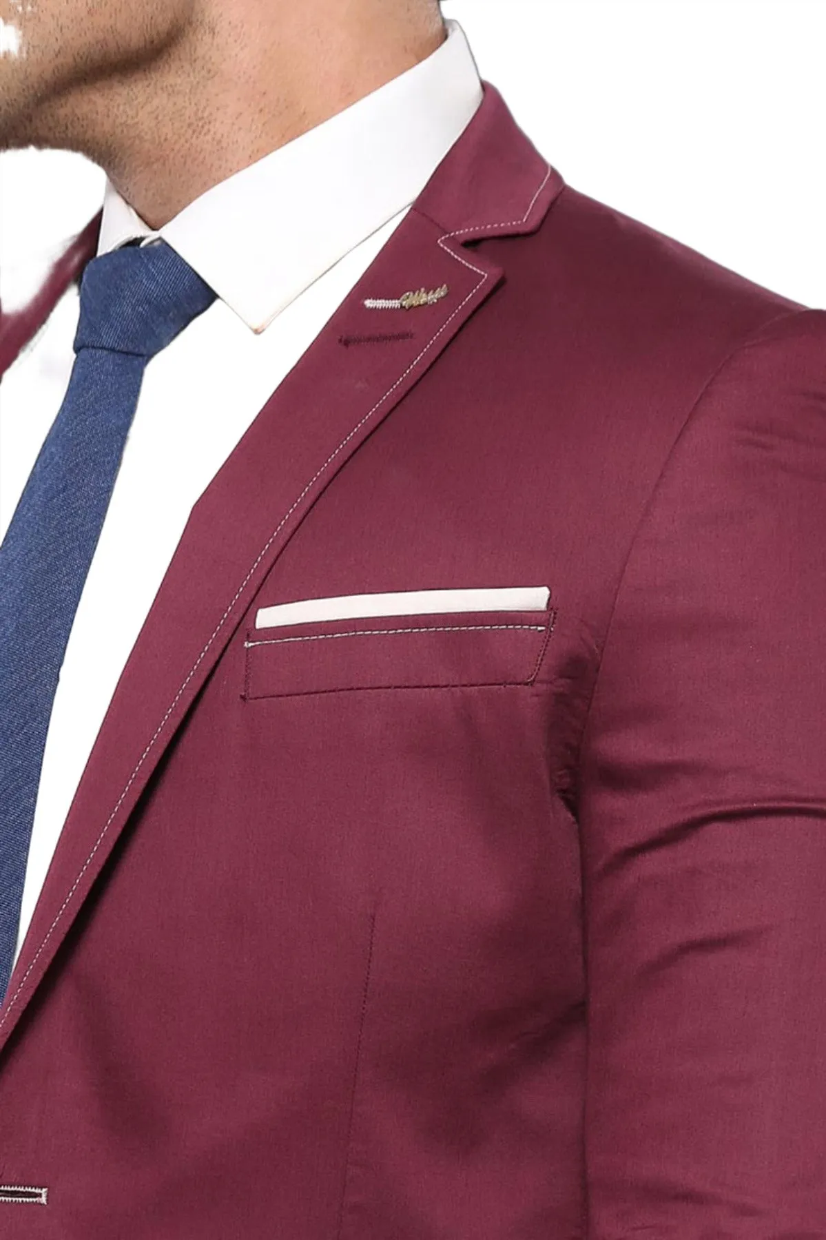 WSS 2 Button Bag Pocket Burgundy Jacket- - Singen
