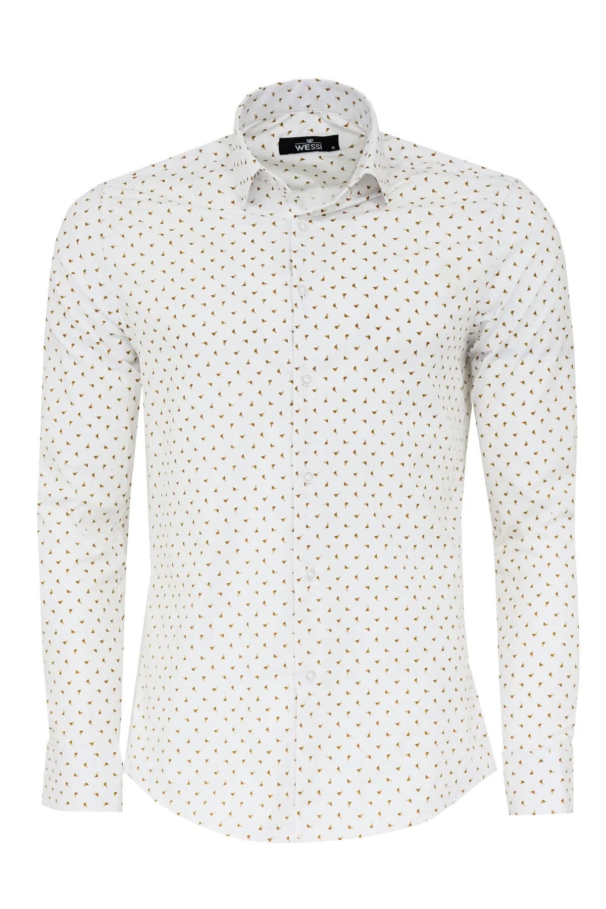 WSS Minimal Golden Print White Men's Shirt  - Tallahassee