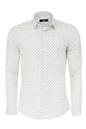 WSS Minimal Golden Print White Men's Shirt  - Tallahassee