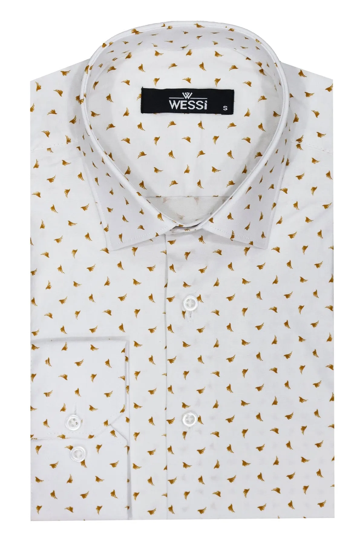 WSS Minimal Golden Print White Men's Shirt  - Tallahassee