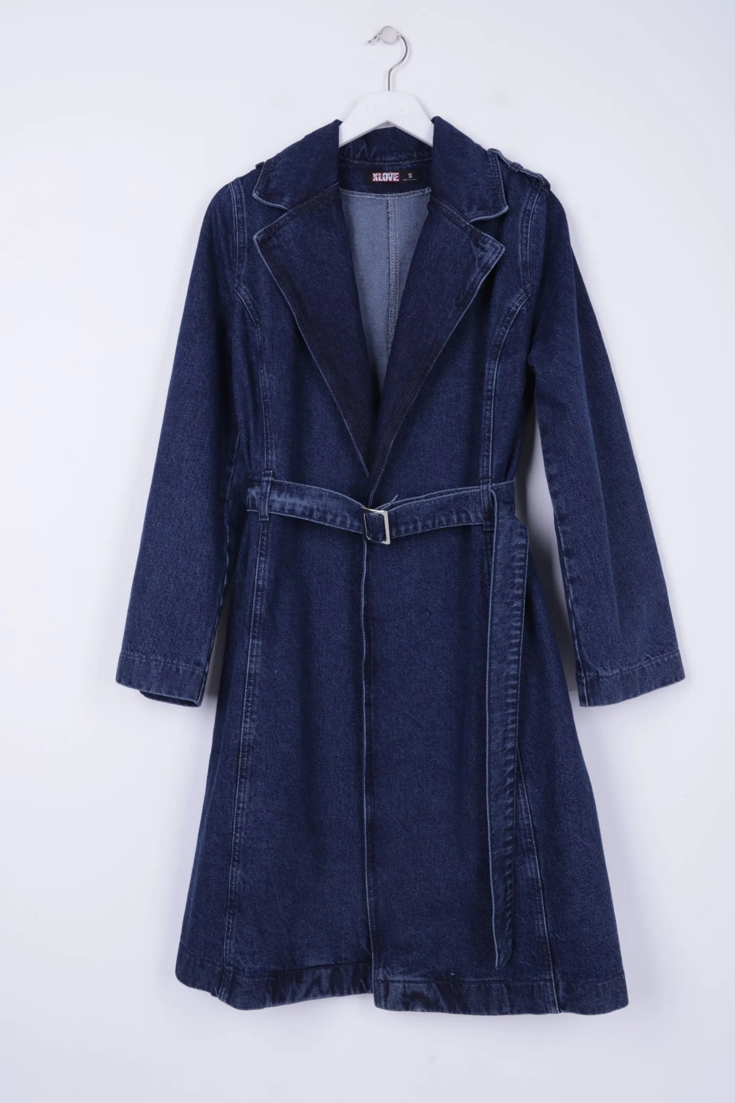XLJ Denim Trench Coat with Denim Belt Mixed - Mansfield