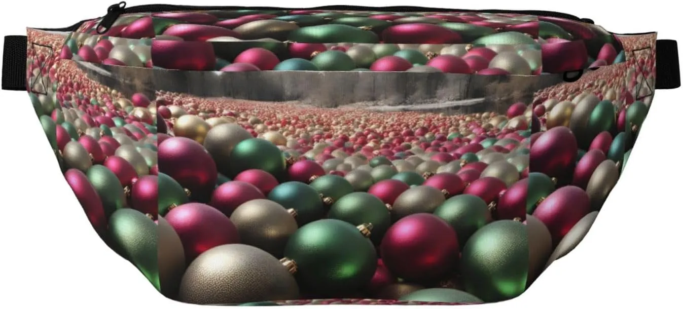 Xmas Balls Stylish Crossbody Waist Pack - Versatile And Compact Travel Pouch For Hands-Free Storage