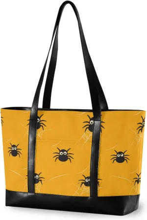 Yellow Web Fun Portable laptop tote bag for women with zipper professional tote for university with diaper bolsos secret para mujeres